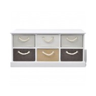 Banc de rangement 6 tiroirs Bois