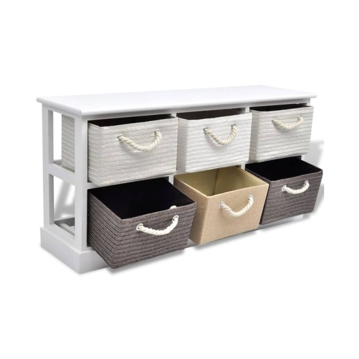 Banc de rangement 6 tiroirs Bois