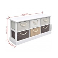 Banc de rangement 6 tiroirs Bois
