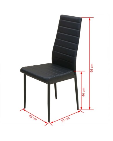 Ensemble de table et chaise de salle à manger 3 pièces noir