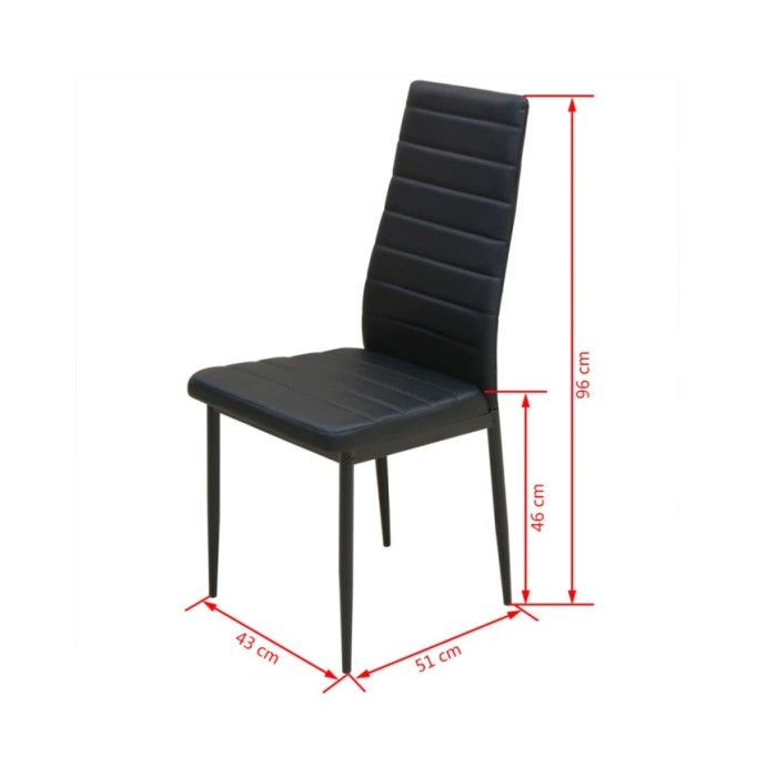 Ensemble de table et chaise de salle à manger 3 pièces noir