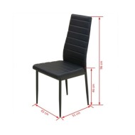 Ensemble de table et chaise de salle à manger 3 pièces noir