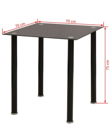 Ensemble de table et chaise de salle à manger 3 pièces noir