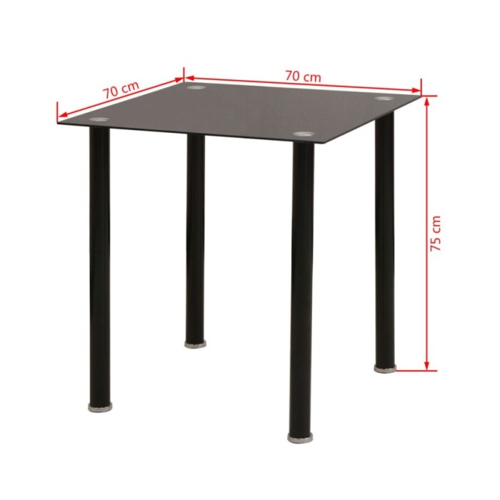 Ensemble de table et chaise de salle à manger 3 pièces noir