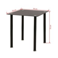 Ensemble de table et chaise de salle à manger 3 pièces noir