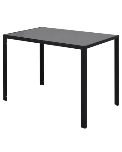 Ensemble de table à manger sept pièces noir et blanc