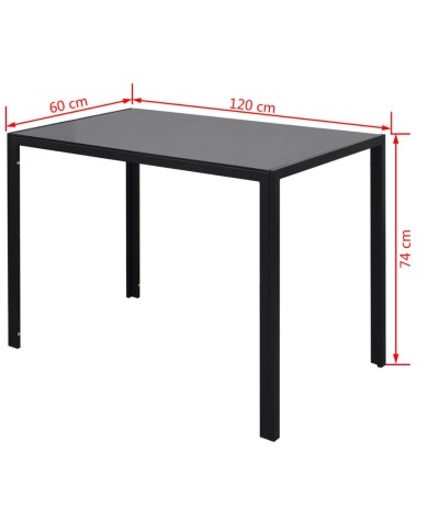 Ensemble de table à manger sept pièces noir et blanc