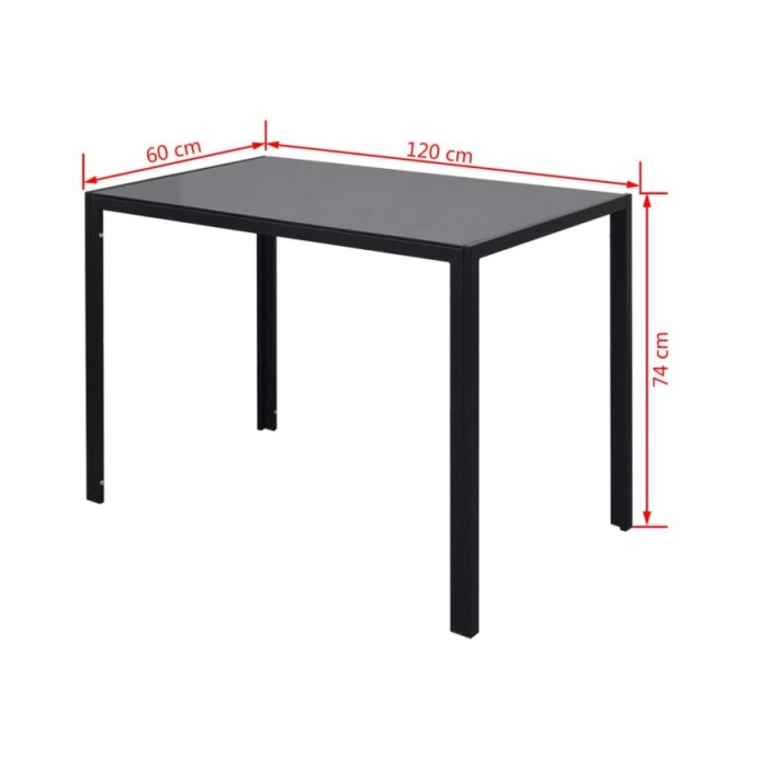 Ensemble de table à manger sept pièces noir et blanc