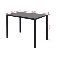 Ensemble de table à manger sept pièces noir et blanc