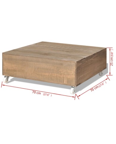 Table basse Bois massif Marron