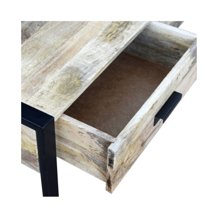 Table basse avec 2 tiroirs Bois de manguier massif 100 x 60 x 40 cm