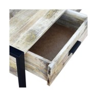Table basse avec 2 tiroirs Bois de manguier massif 100 x 60 x 40 cm