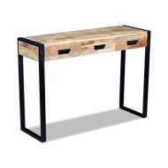 Table console avec 3 tiroirs Bois de manguier 110 x 35 x 78 cm