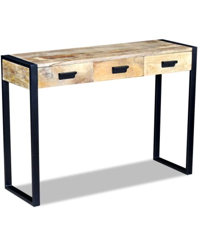 Table console avec 3 tiroirs Bois de manguier 110 x 35 x 78 cm