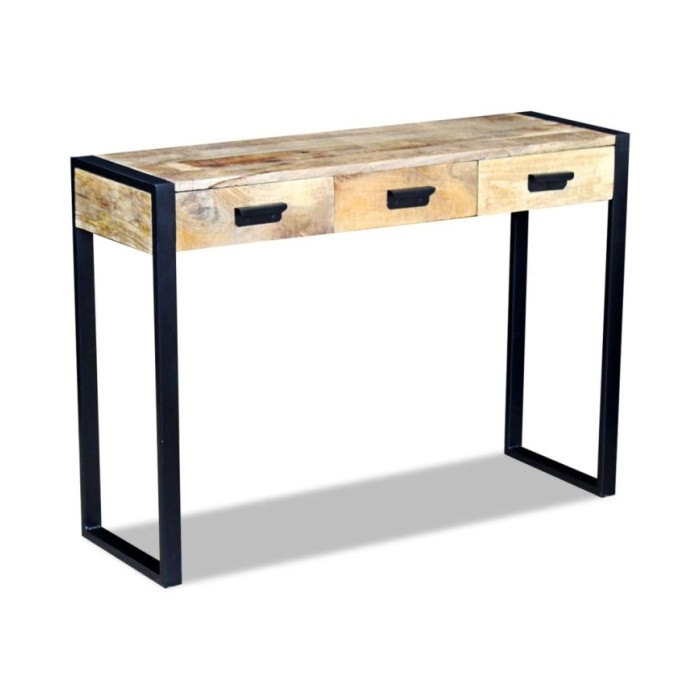 Table console avec 3 tiroirs Bois de manguier 110 x 35 x 78 cm