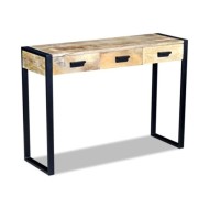 Table console avec 3 tiroirs Bois de manguier 110 x 35 x 78 cm