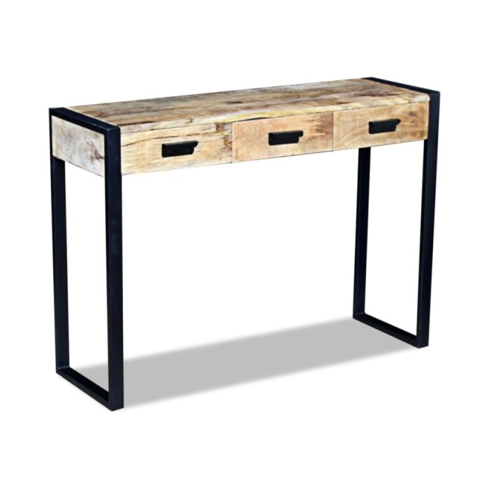 Table console avec 3 tiroirs Bois de manguier 110 x 35 x 78 cm