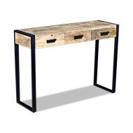 Table console avec 3 tiroirs Bois de manguier 110 x 35 x 78 cm