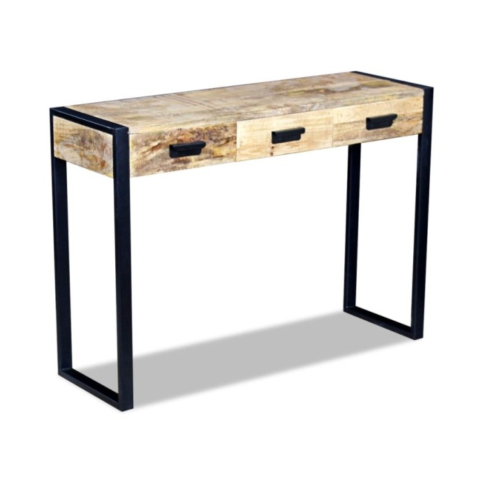 Table console avec 3 tiroirs Bois de manguier 110 x 35 x 78 cm