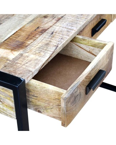 Table console avec 3 tiroirs Bois de manguier 110 x 35 x 78 cm