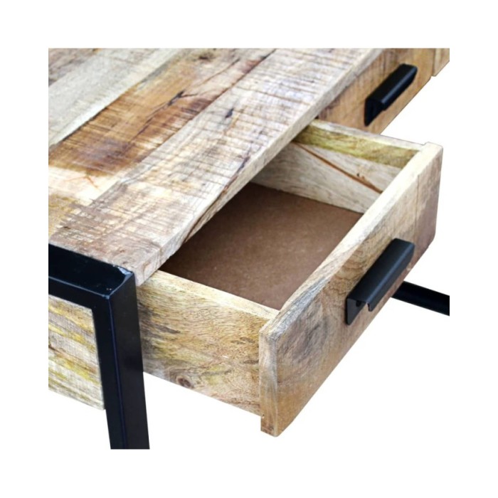 Table console avec 3 tiroirs Bois de manguier 110 x 35 x 78 cm