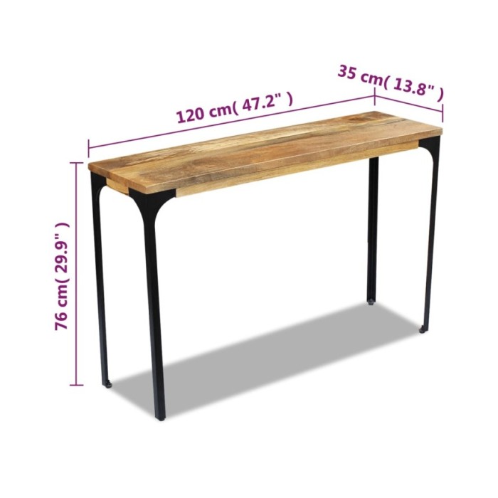 Table console Bois de manguier 120 x 35 x 76 cm