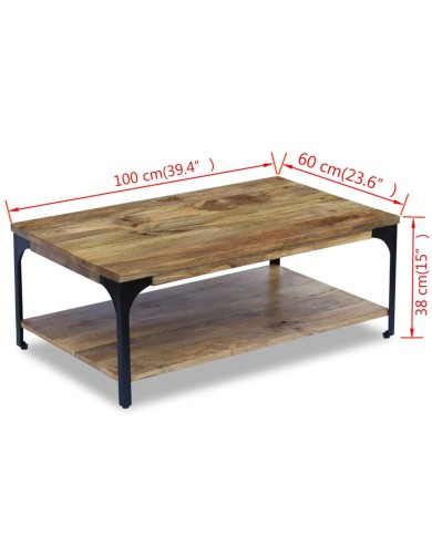 Table basse Bois de manguier 100 x 60 x 38 cm