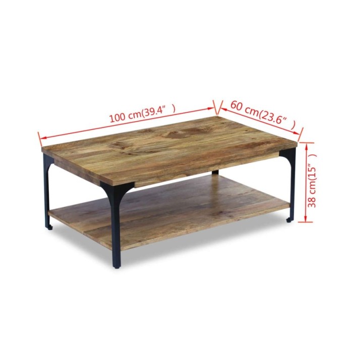 Table basse Bois de manguier 100 x 60 x 38 cm