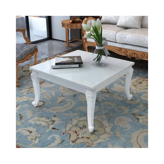 Table basse 80 x 80 x 42 cm Laquée Blanc