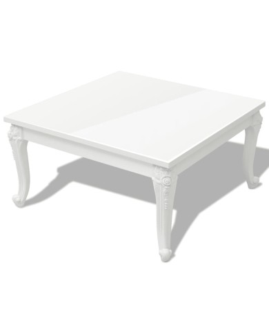 Table basse 80 x 80 x 42 cm Laquée Blanc