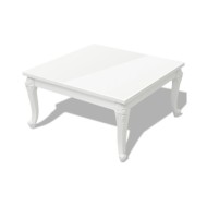 Table basse 80 x 80 x 42 cm Laquée Blanc