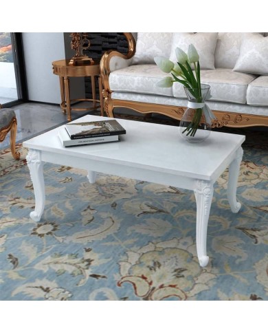 Table basse 100 x 60 x 42 cm Laquée Blanc