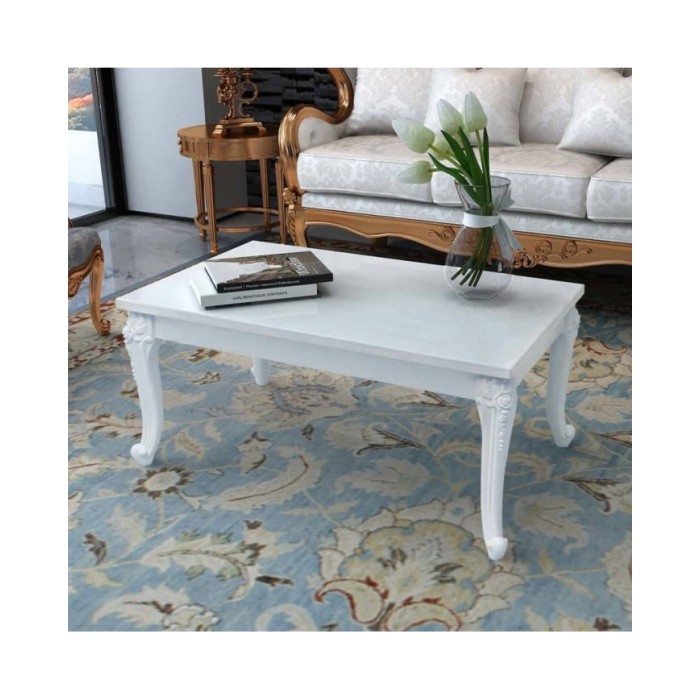 Table basse 100 x 60 x 42 cm Laquée Blanc