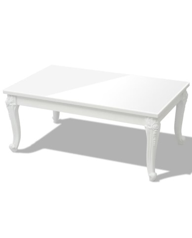 Table basse 100 x 60 x 42 cm Laquée Blanc