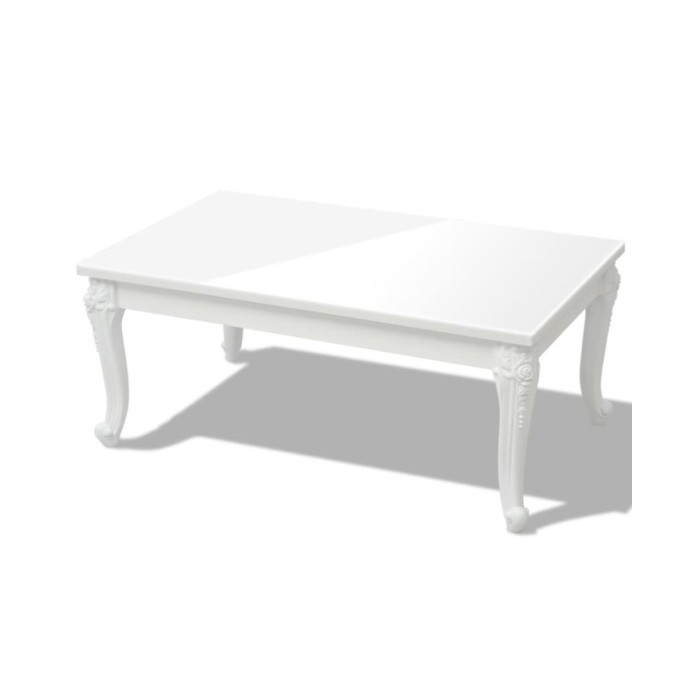 Table basse 100 x 60 x 42 cm Laquée Blanc