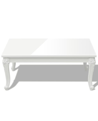 Table basse 100 x 60 x 42 cm Laquée Blanc
