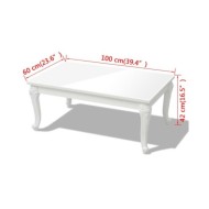 Table basse 100 x 60 x 42 cm Laquée Blanc