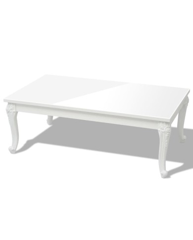 Table basse 115x65x42 cm Blanc brillant