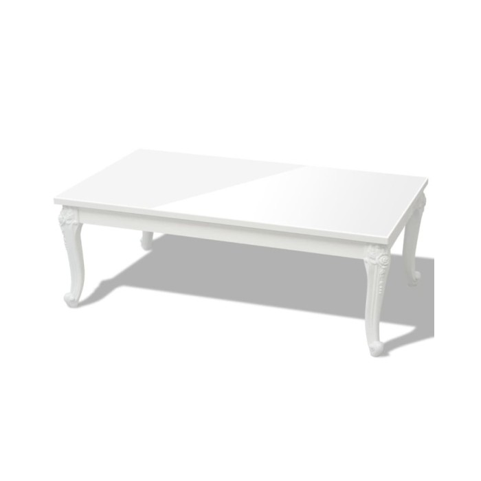 Table basse 115x65x42 cm Blanc brillant