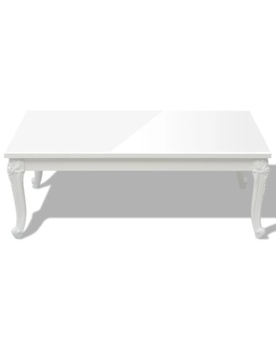 Table basse 115x65x42 cm Blanc brillant