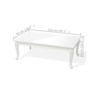 Table basse 115x65x42 cm Blanc brillant