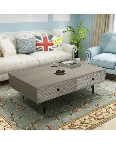 Table basse 100 x 60 x 35 cm gris