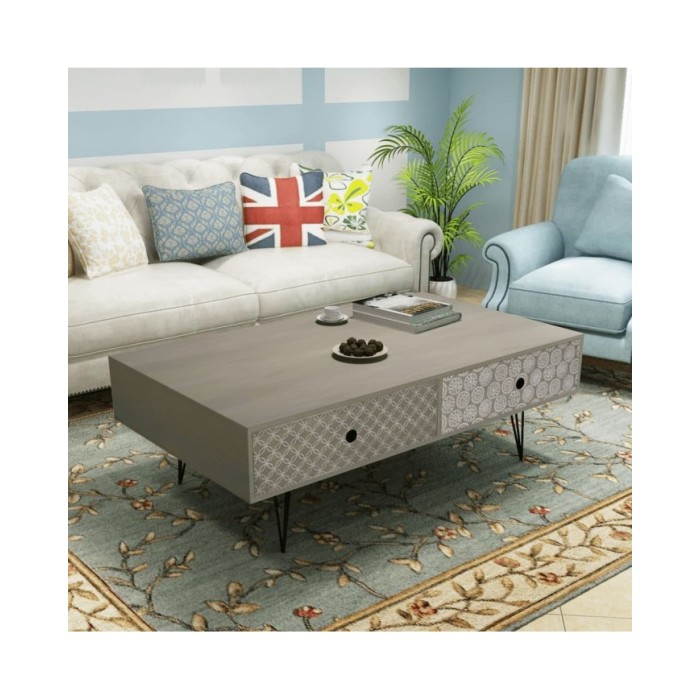 Table basse 100 x 60 x 35 cm gris
