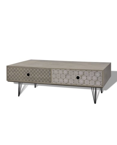 Table basse 100 x 60 x 35 cm gris