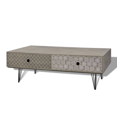 Table basse 100 x 60 x 35 cm gris