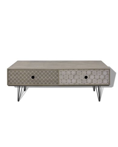 Table basse 100 x 60 x 35 cm gris