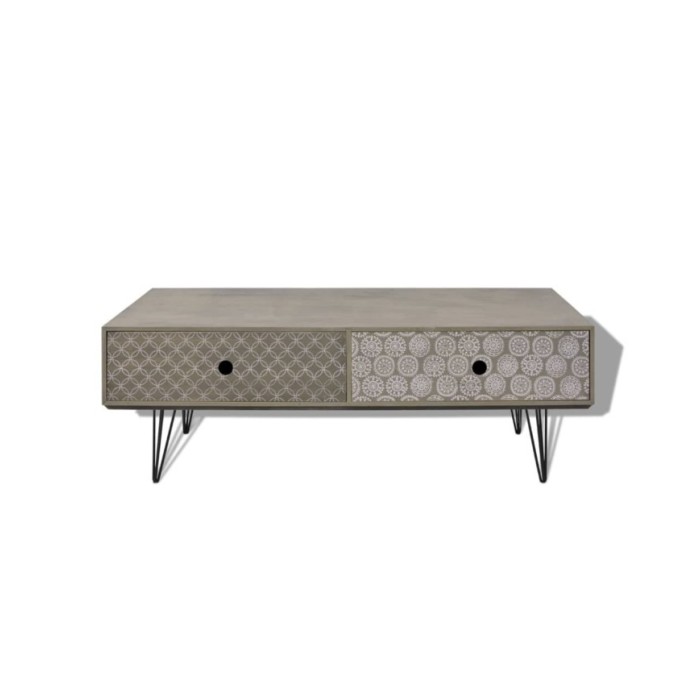 Table basse 100 x 60 x 35 cm gris