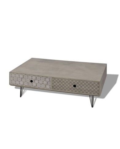 Table basse 100 x 60 x 35 cm gris