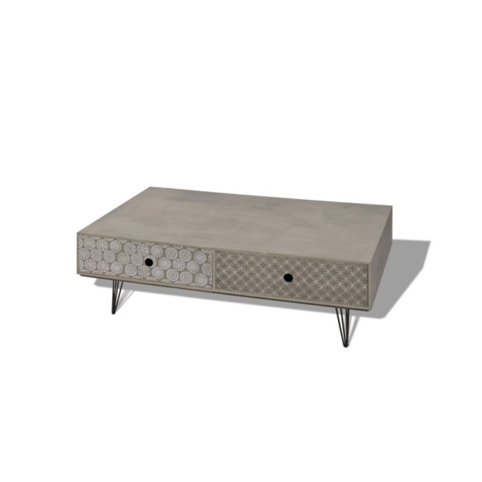 Table basse 100 x 60 x 35 cm gris