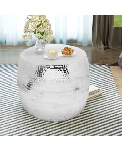 Table basse ronde Aluminium Argent